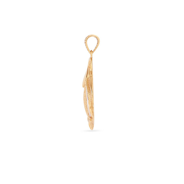 Tanishq 22KT Gold Pendant and Earrings Set for Women 3