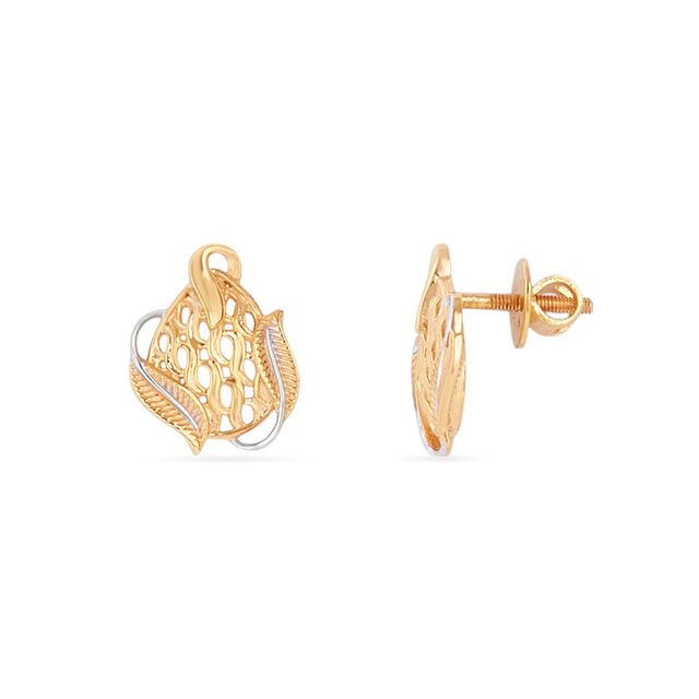 Tanishq 22KT Gold Pendant and Earrings Set for Women 5