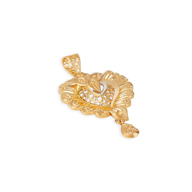 Radiant Stamped Floral Gold Pendant and Earrings Set 5