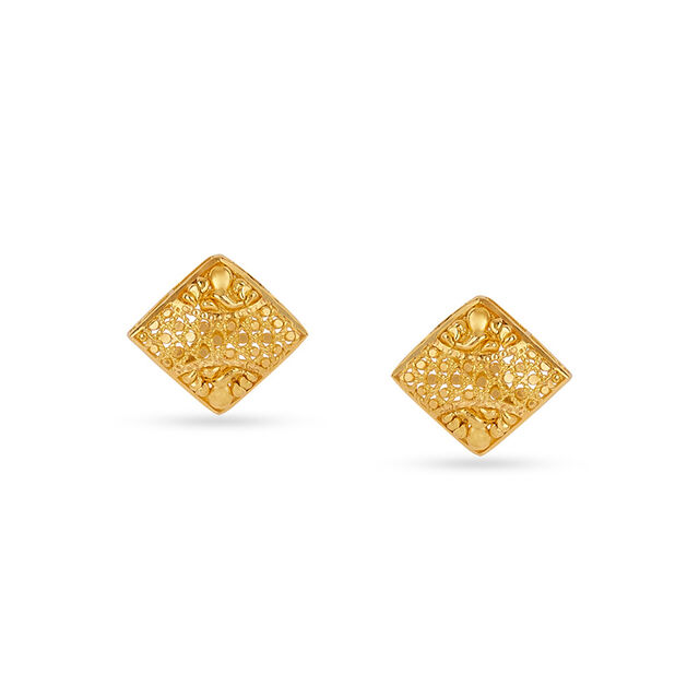 Geometric Elegance Gold Pendant and Earrings Set 3