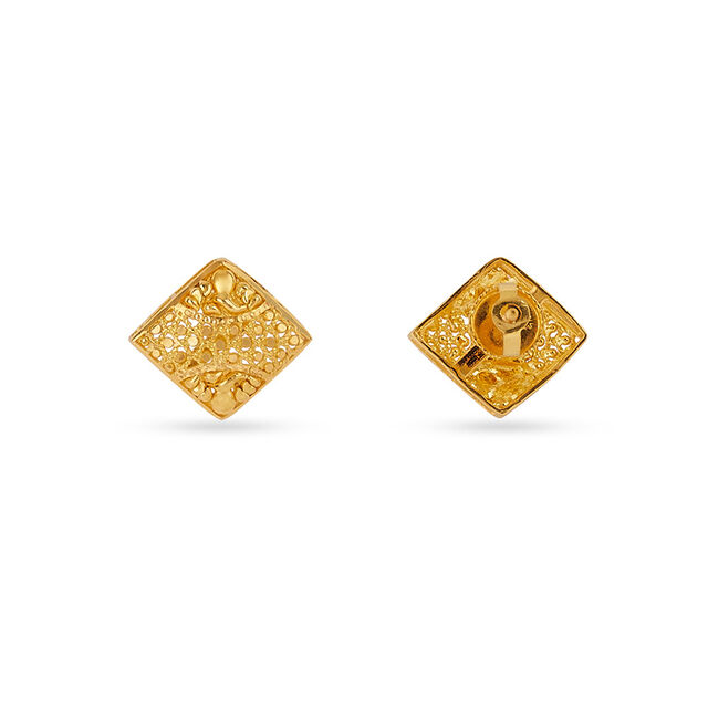 Geometric Elegance Gold Pendant and Earrings Set 4