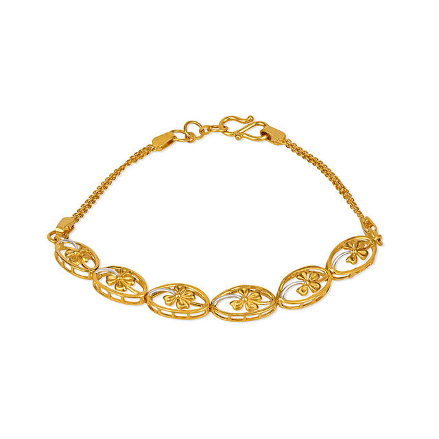 Oval Charm Gold Bracelet 