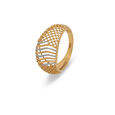 Fluid Wave and Honeycomb Ring 