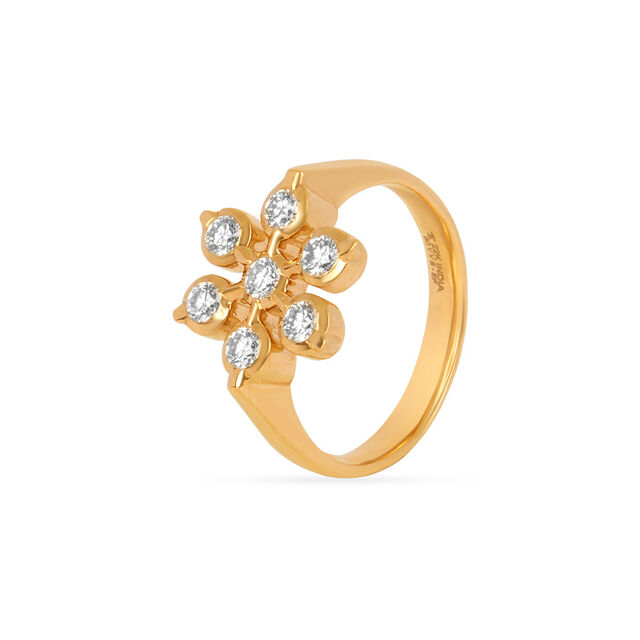 Tanishq 22KT Diamond Finger Ring for Women 3