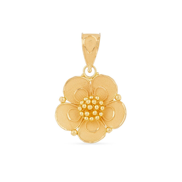 Fivefold Floral Gold Pendant and Earrings Set 2
