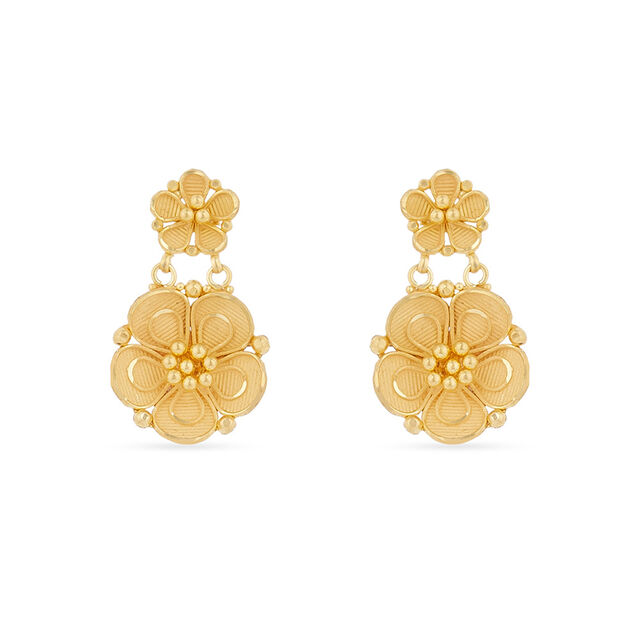 Fivefold Floral Gold Pendant and Earrings Set 4