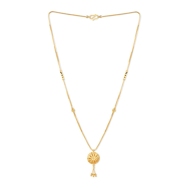 Radiant Mandala Gold Pendant with Chain 