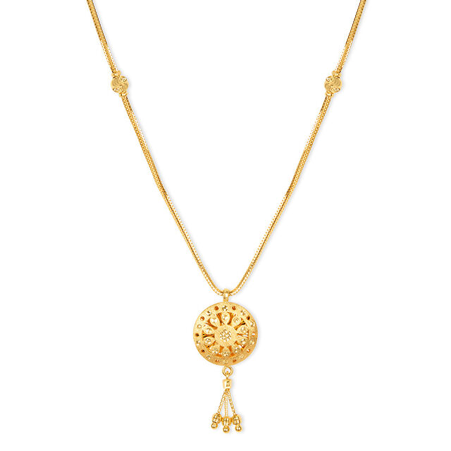 Radiant Mandala Gold Pendant with Chain 2