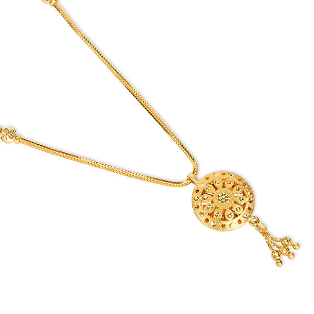 Radiant Mandala Gold Pendant with Chain 3