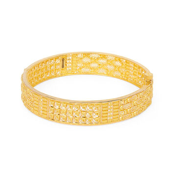 Opulent Grid Gold Bangles