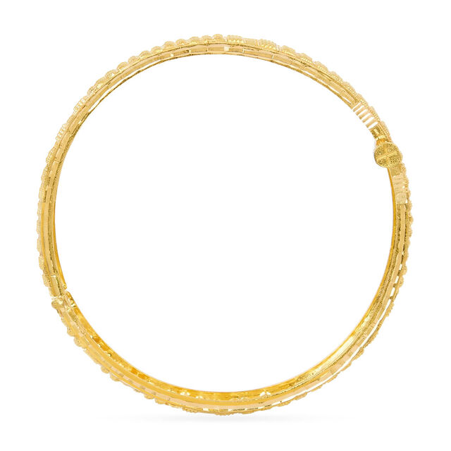 Opulent Grid Gold Bangles 4