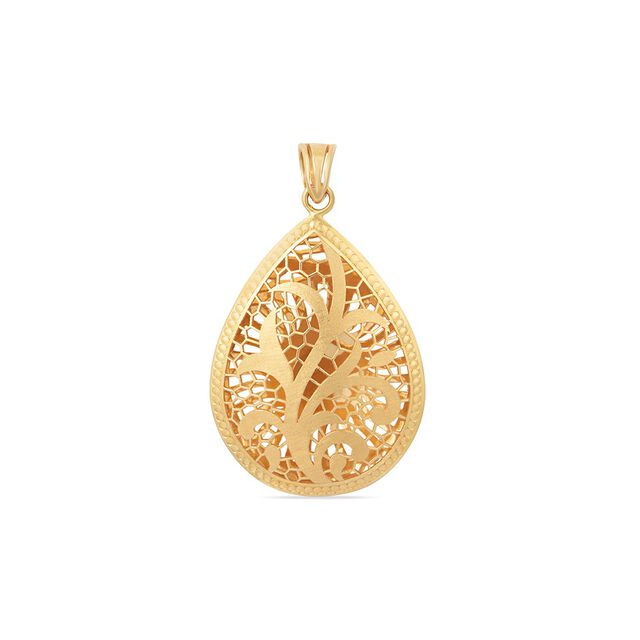 Tanishq 22KT Gold Pendant and Earrings Set 2