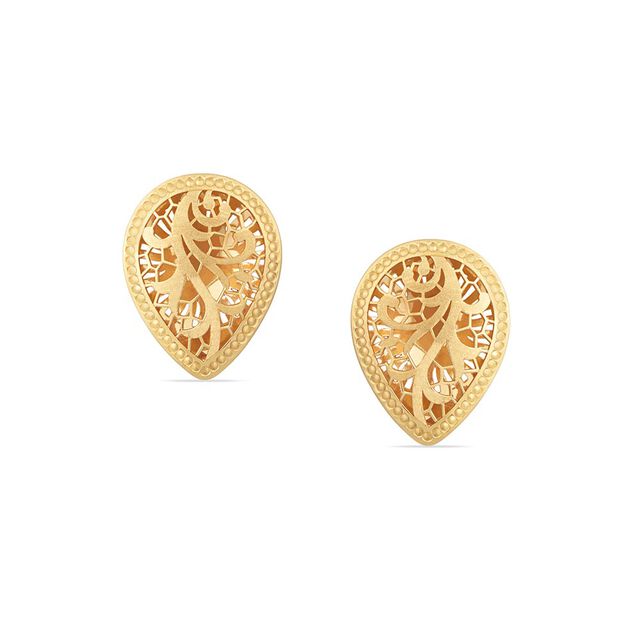 Tanishq 22KT Gold Pendant and Earrings Set 4