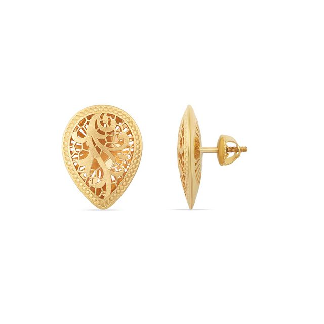 Tanishq 22KT Gold Pendant and Earrings Set 5