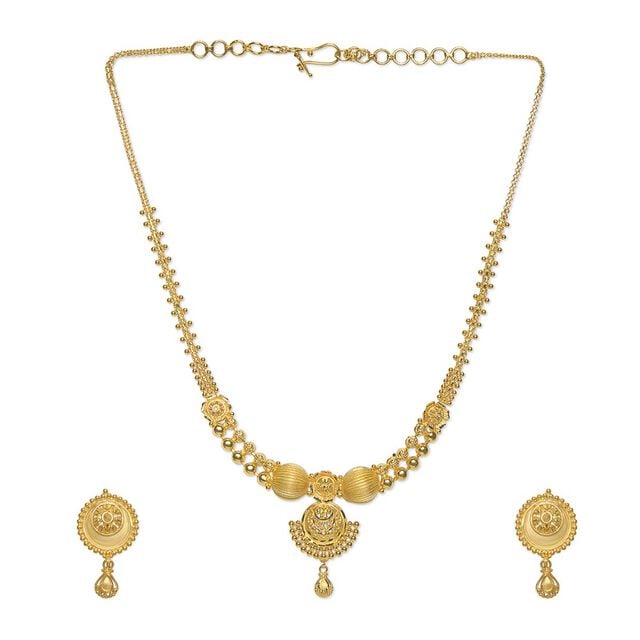 Tanishq 22KT Gold Necklace Set 