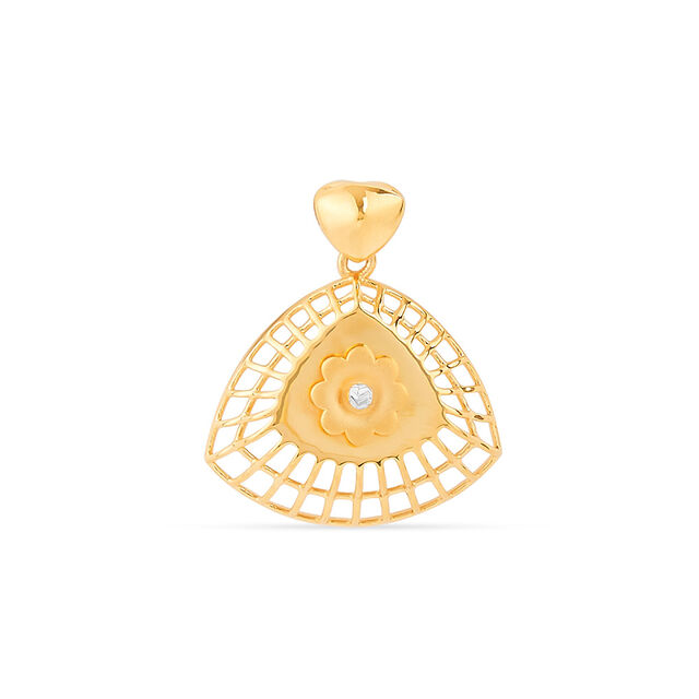 Bloom Grid Gold Pendant 