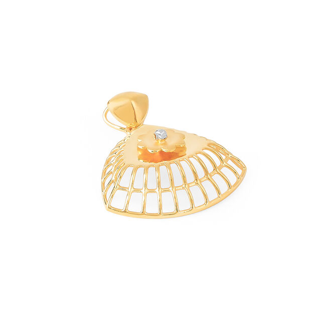 Bloom Grid Gold Pendant 2