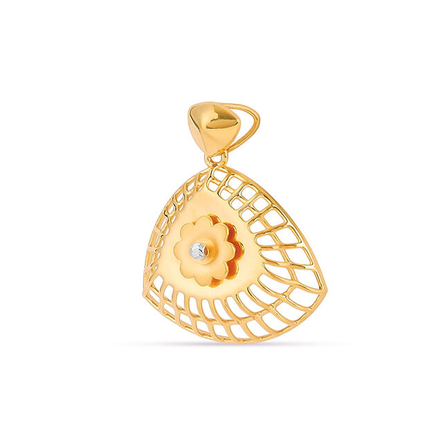 Bloom Grid Gold Pendant 4