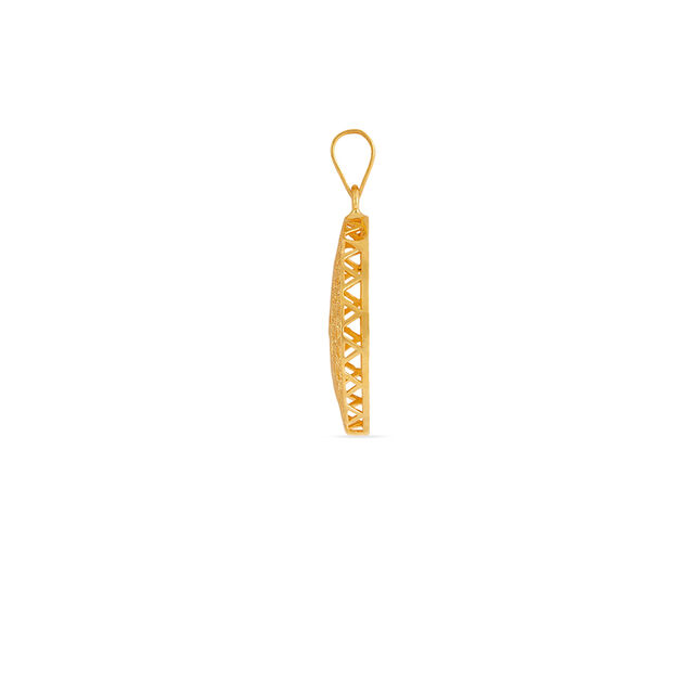Tanishq 22KT Gold Pendant and Earrings Set for Women 2