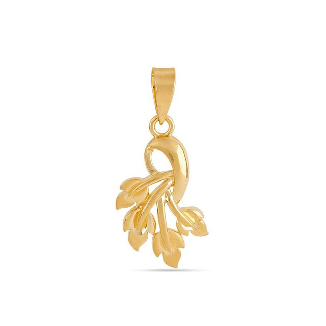 Graceful Leaf Gold Pendant 