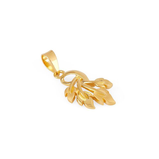 Graceful Leaf Gold Pendant 2