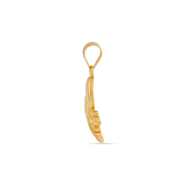 Graceful Leaf Gold Pendant 3