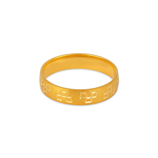 Majestic Grid Gold Finger Ring for Men 