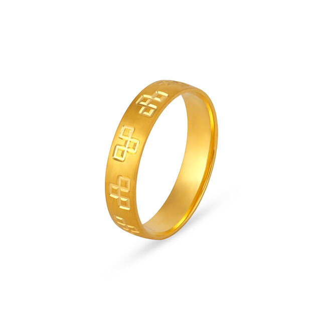 Majestic Grid Gold Finger Ring for Men 3
