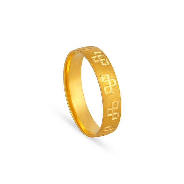 Majestic Grid Gold Finger Ring for Men 4