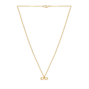 Heart And Infinity Pattern Motif Gold Pendant with Chain for Kids