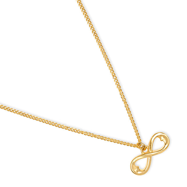 Heart And Infinity Pattern Motif Gold Pendant with Chain for Kids 3
