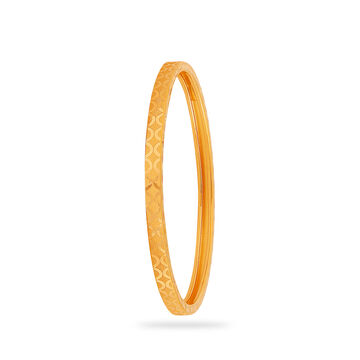 Diamond Patterned Gold Bangle