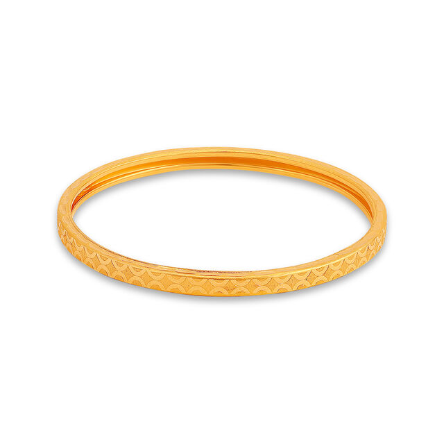 Diamond Patterned Gold Bangle 2