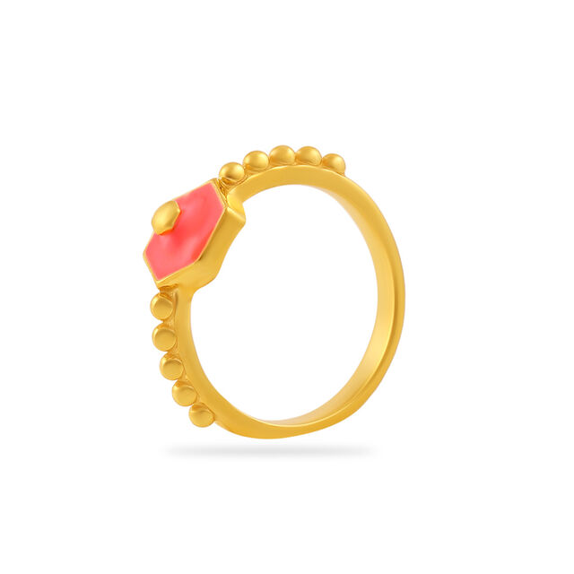 22 Karat Gold Kids Ring with Red Gemstone