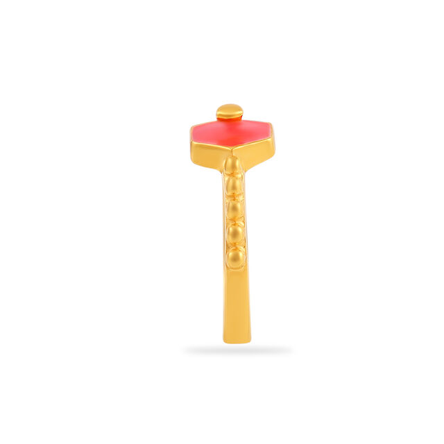 22 Karat Gold Kids Ring with Red Gemstone
