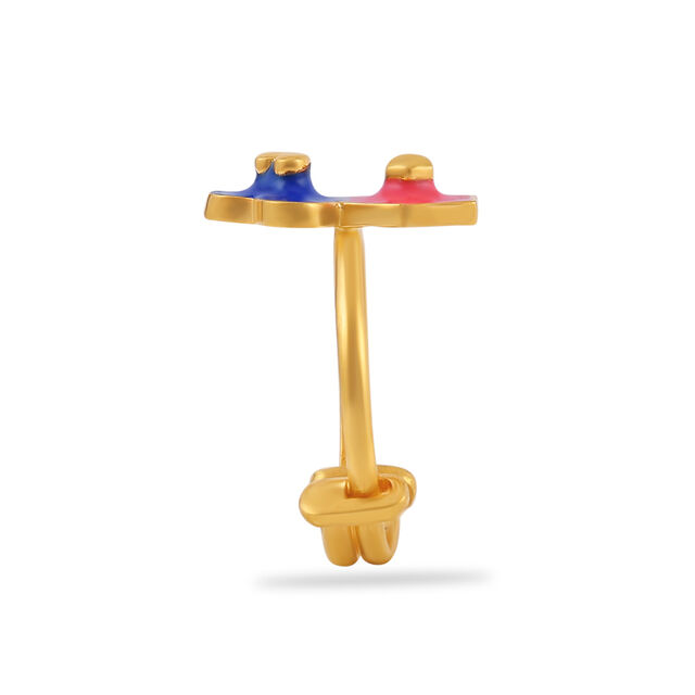 22K Gold Kids Ring with Blue and Red Gemstones 3