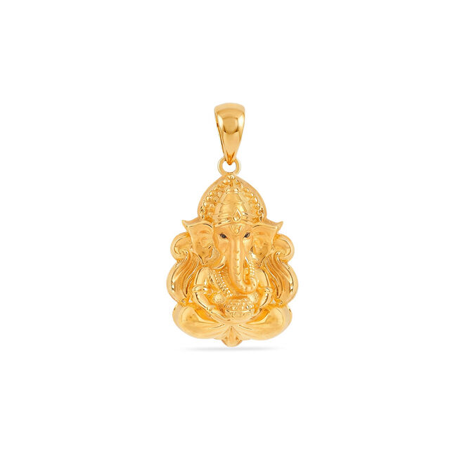 Ornate Ganesha Gold Pendant 