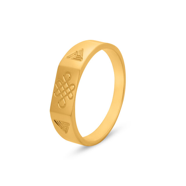 Engraved Geometric Band Ring