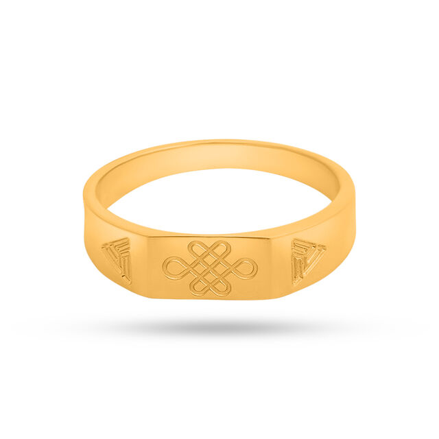 Engraved Geometric Band Ring