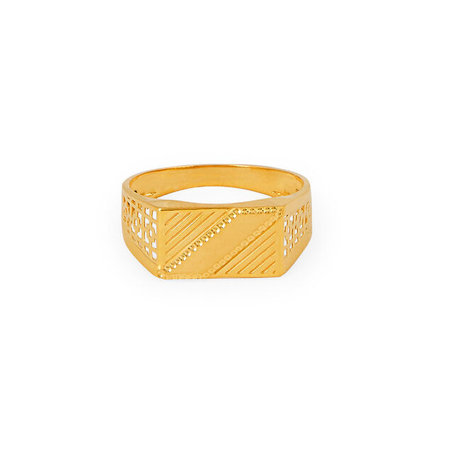 Bold Stride Gold Finger Ring for Men 