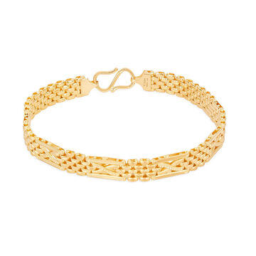 Woven Crest Gold Bracelet for Men