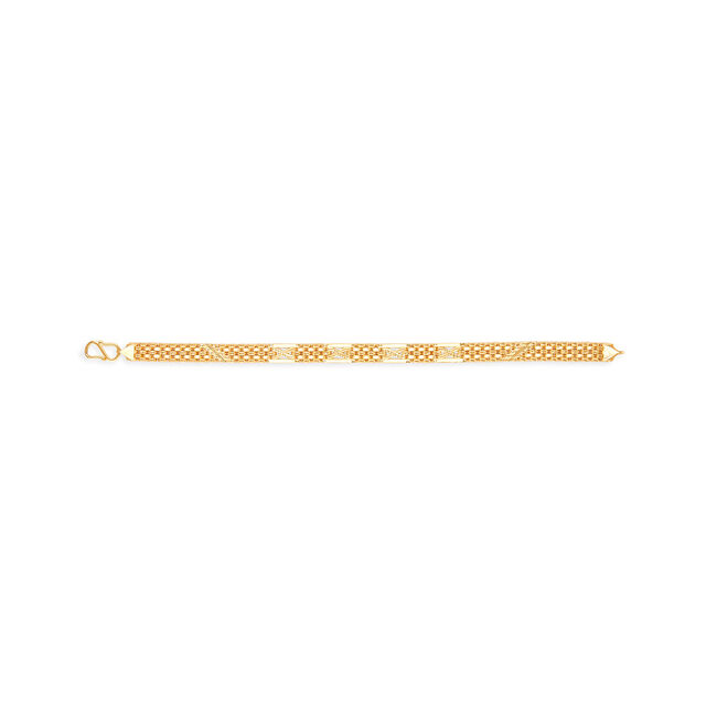 Woven Crest Gold Bracelet for Men 4