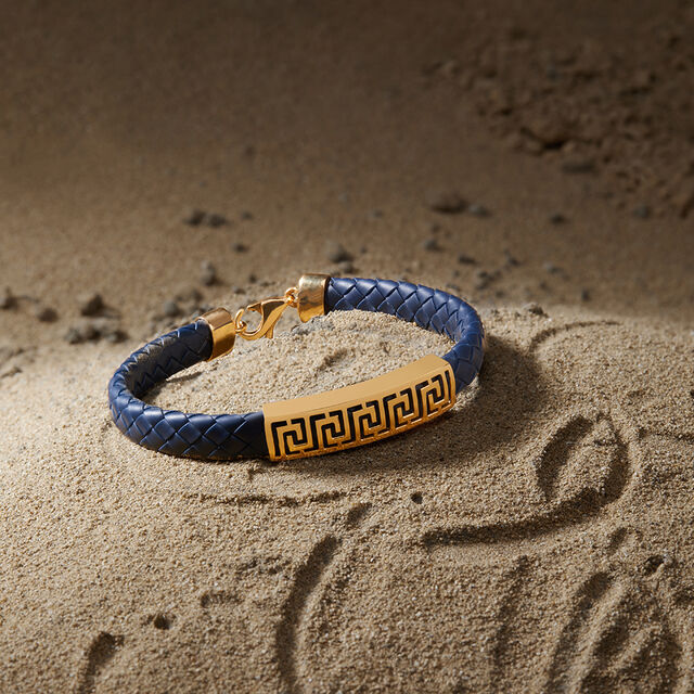 Tanishq A Braided Gold-Motif Men's 22KT Men's Bracelet 
