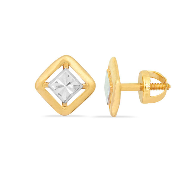 Tanishq 22KT Gold Stud Earrings for Women 2