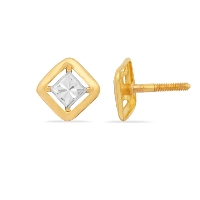 Tanishq 22KT Gold Stud Earrings for Women 4