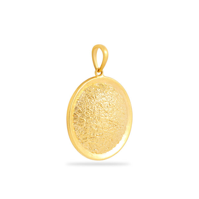 Textured Gold Disc Pendant