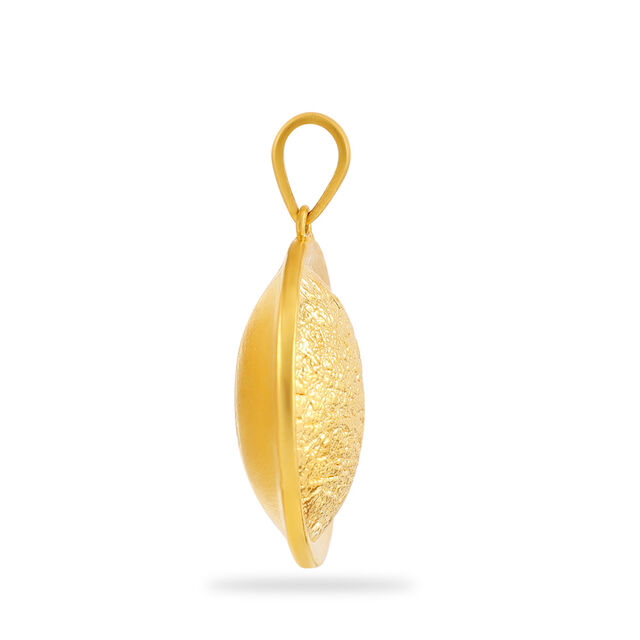 Textured Gold Disc Pendant
