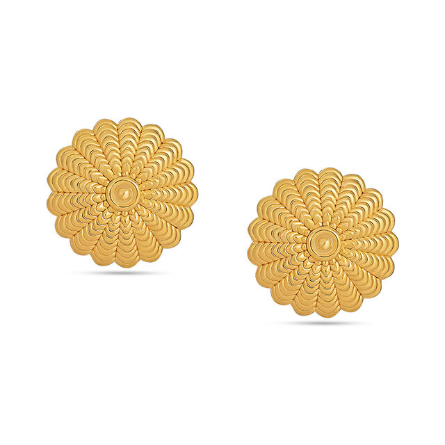 22 karat Gold Floral Studs 