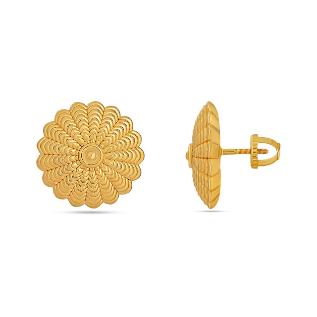 22 karat Gold Floral Studs 2