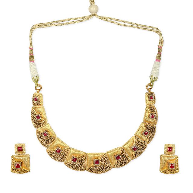 Tanishq 22KT CZ Neckwear with Earring for Women 